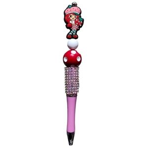 Strawberry Shortcake Red Beaded Ballpoint Twist Pen